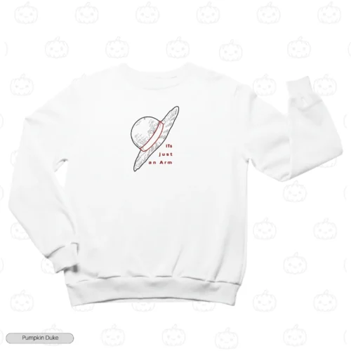 It's Just An Arm White Front Embroidery Sweatshirt It's Just An Arm Embroidery Sweatshirt