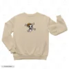 Luffy Funny Logo Beige Front Embroidery Sweatshirt Luffy Funny Logo Embroidery Sweatshirt