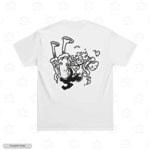 Luffy Gear 5 Laying White Back Embroidery T-Shirt Luffy Gear 5 Laying Embroidery T-Shirt