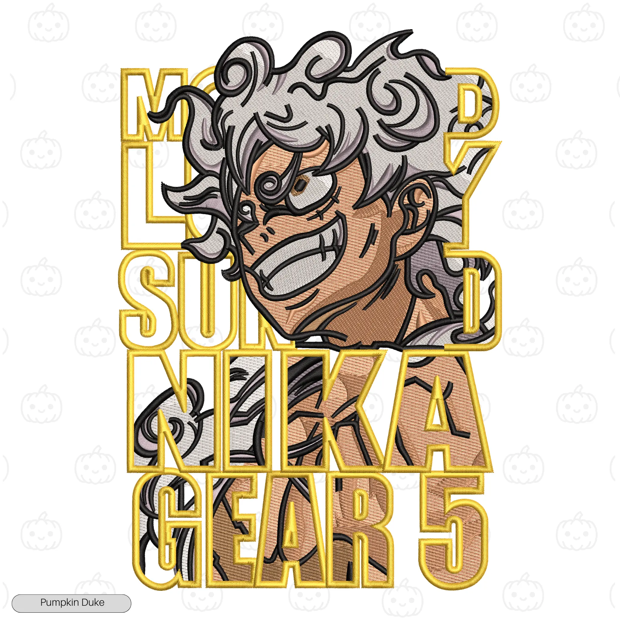 Luffy Gear 5 Nika Embroidery T-Shirt