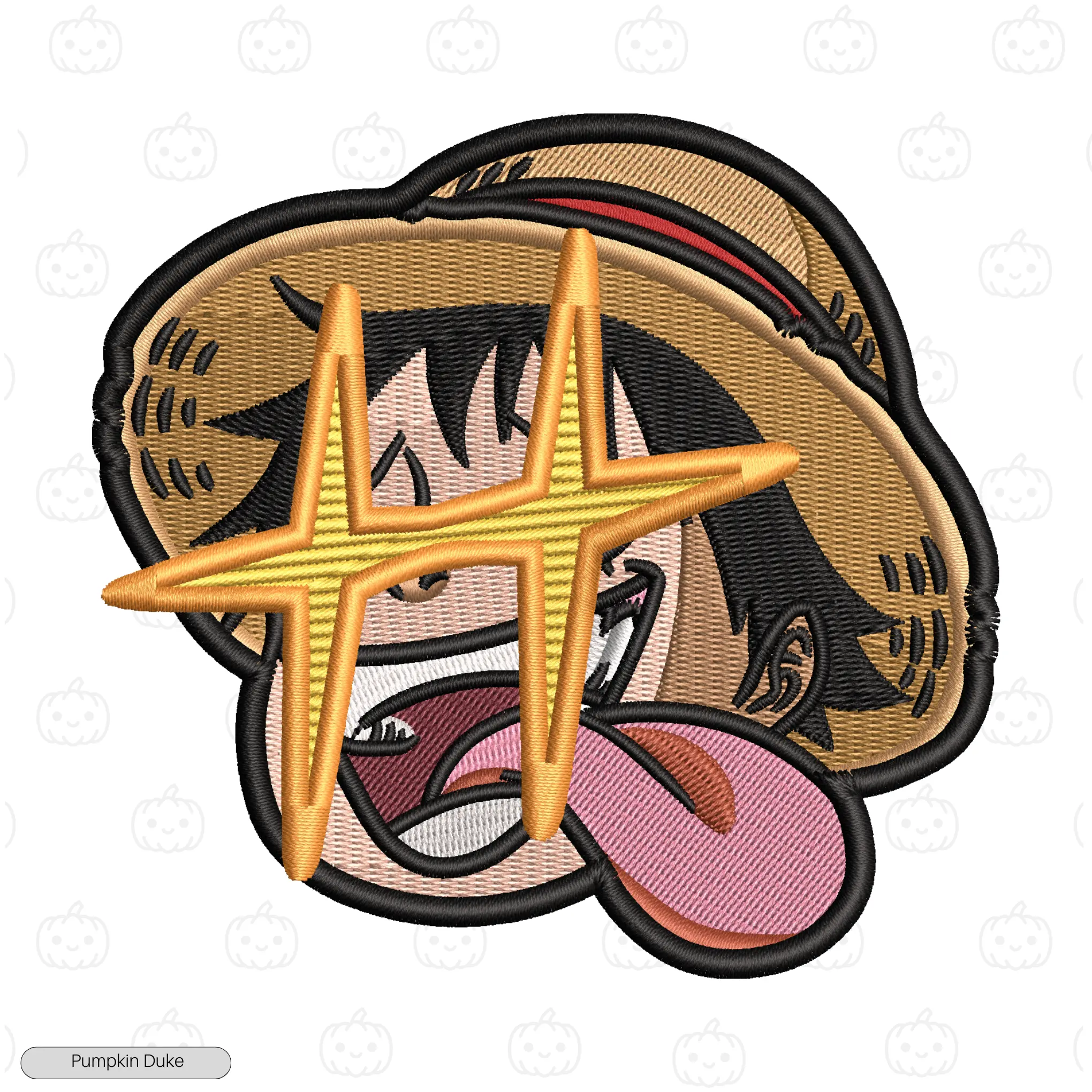 Luffy Shiny eyes Embroidery Design Luffy Shiny Eyes Embroidery Hoodie