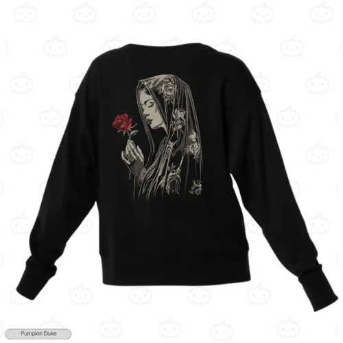 Mary Red Rose Embroidery Sweatshirt