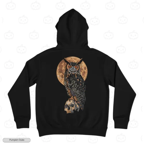 Owl Skull Embroidery Hoodie
