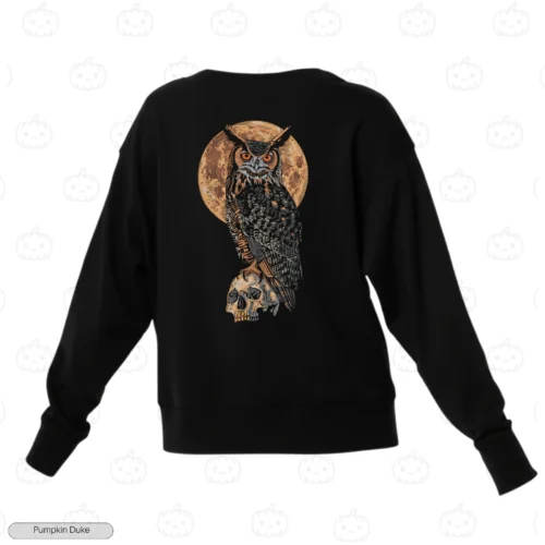 Owl Skull Embroidery Sweatshirt