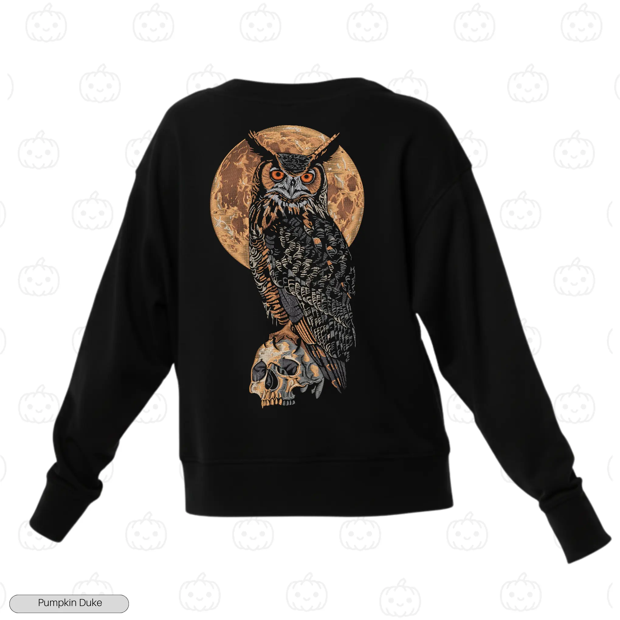 Owl Skull Embroidery Sweatshirt