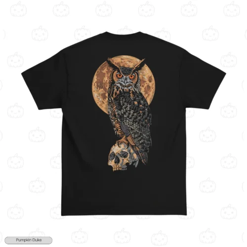Owl Skull Embroidery T-Shirt