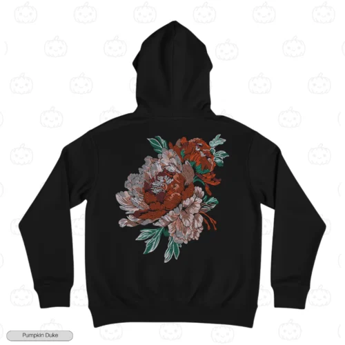 Peony Flower Embroidery Hoodie