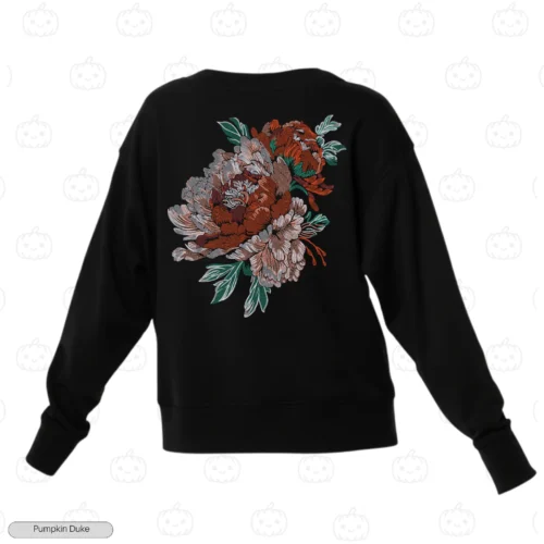 Peony Flower Embroidery Sweatshirt