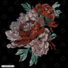 Peony Flower Embroidery T-Shirt