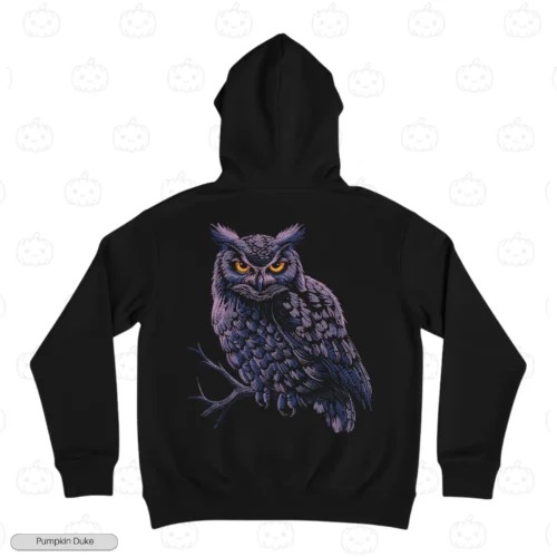 Purple Owl Embroidery Hoodie