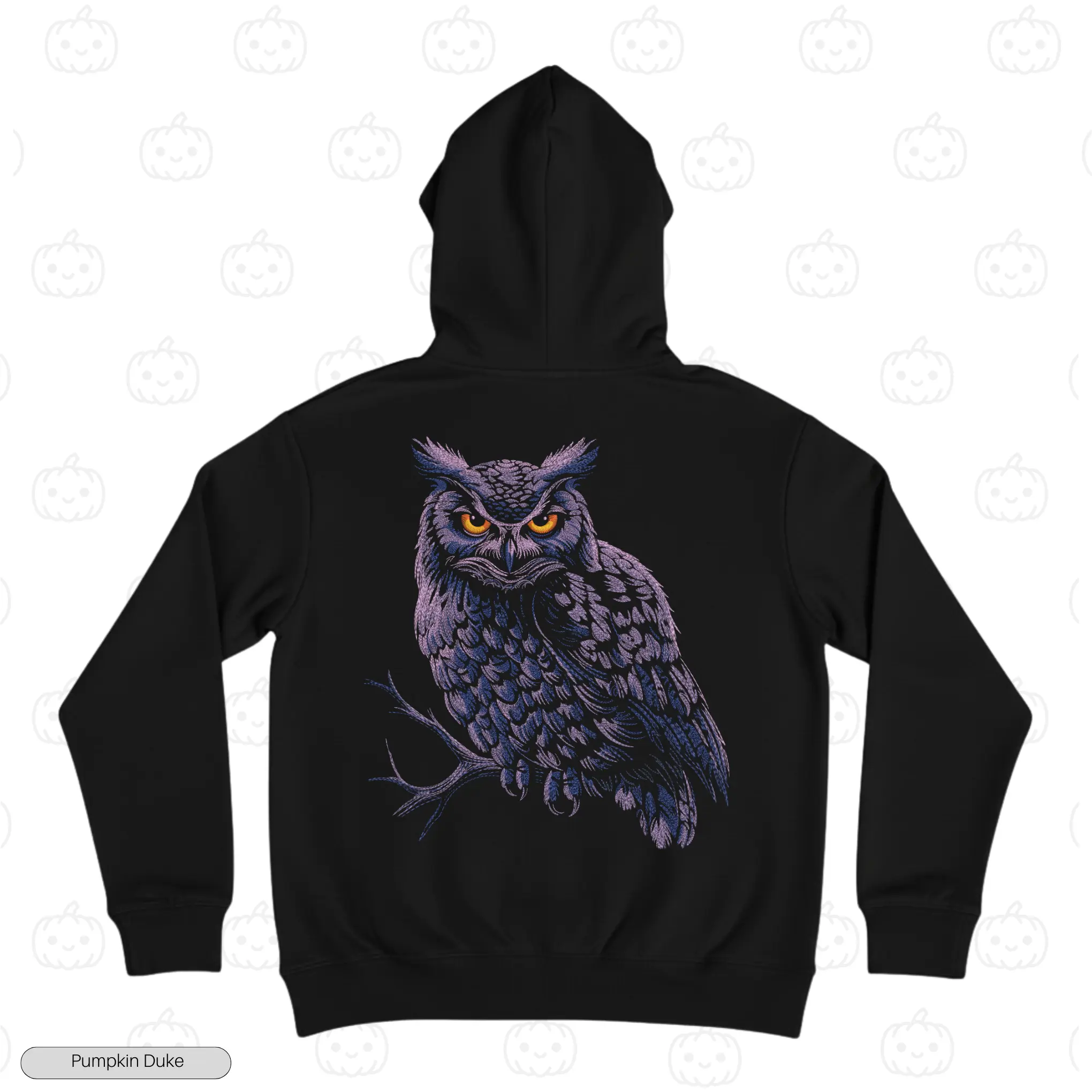 Purple Owl Embroidery Hoodie