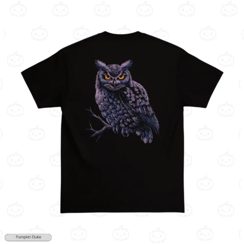 Purple Owl Embroidery T-Shirt