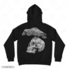 Raven Skull Embroidery Hoodie