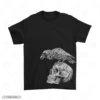 Raven Skull Embroidery T-Shirt
