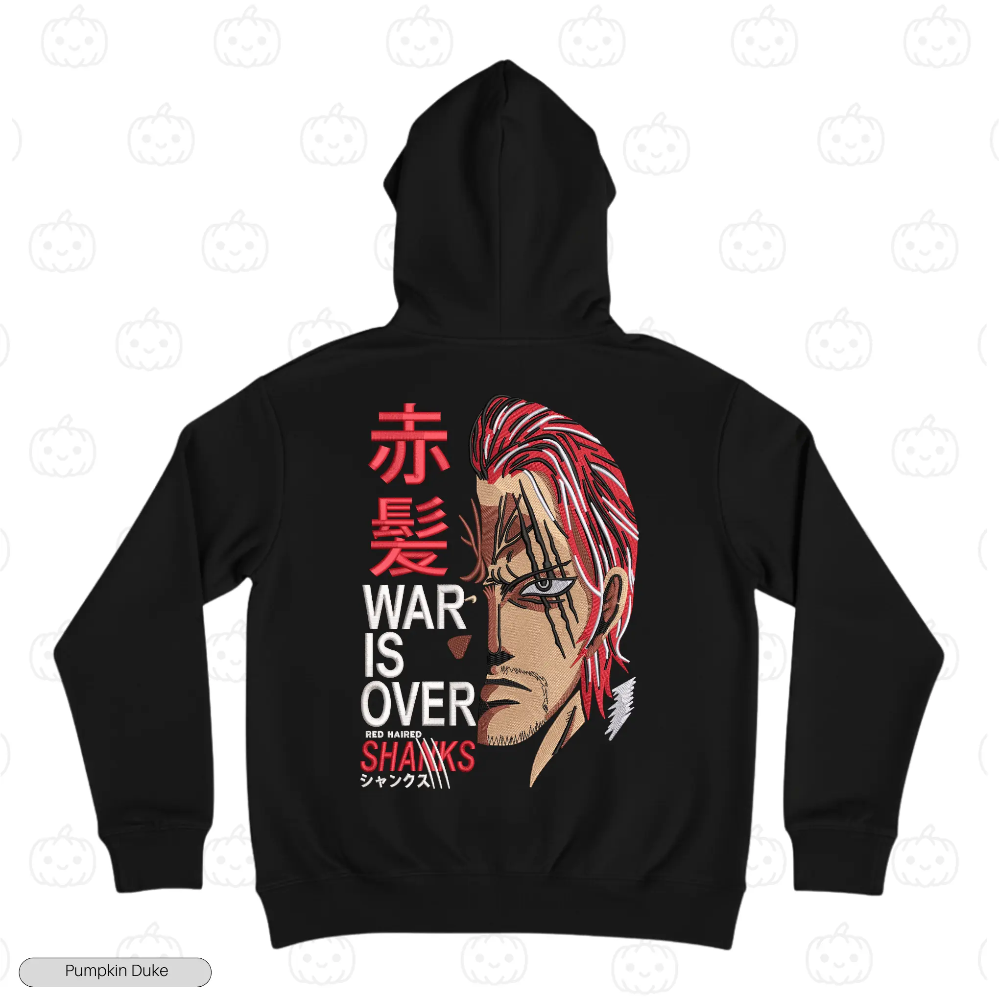 Shanks War Is Over Black Back Embroidery Hoodie Shanks War Is Over Embroidery Hoodie