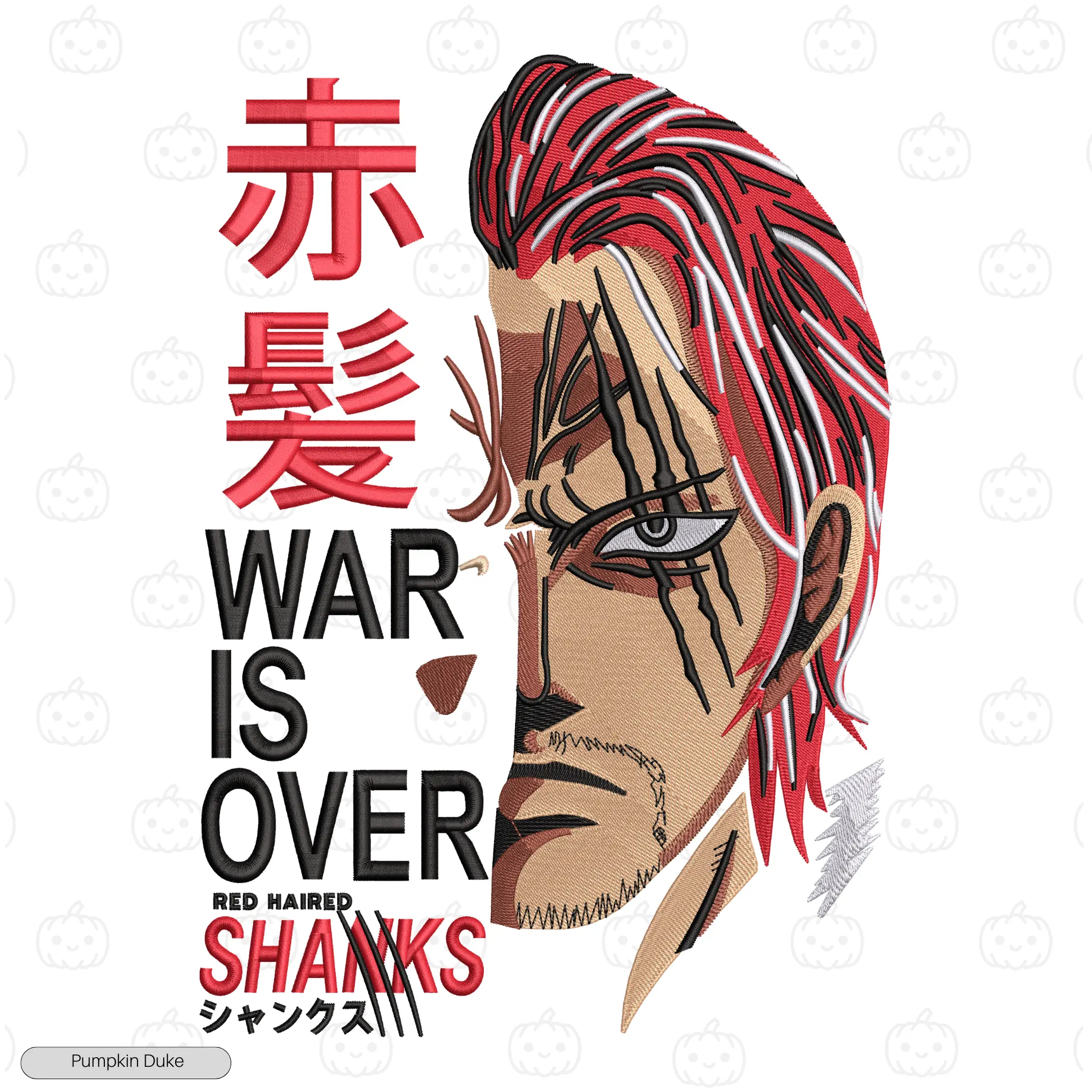 Shanks War Is Over Embroidery Design Shanks War Is Over Embroidery T-Shirt