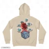 Six Eyes Cube Beige Back Embroidery Hoodie Six Eyes Cube Embroidery Hoodie