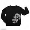 Skull With Money Embroidery Sweatshirt