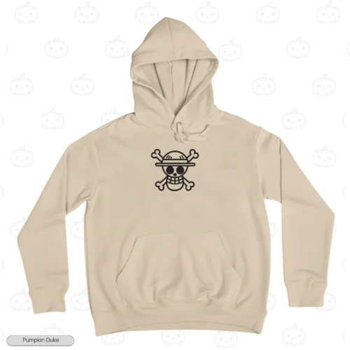 Straw Hat Logo V1 Beige Front Embroidery Hoodie Straw Hat Logo V1 Embroidery Hoodie
