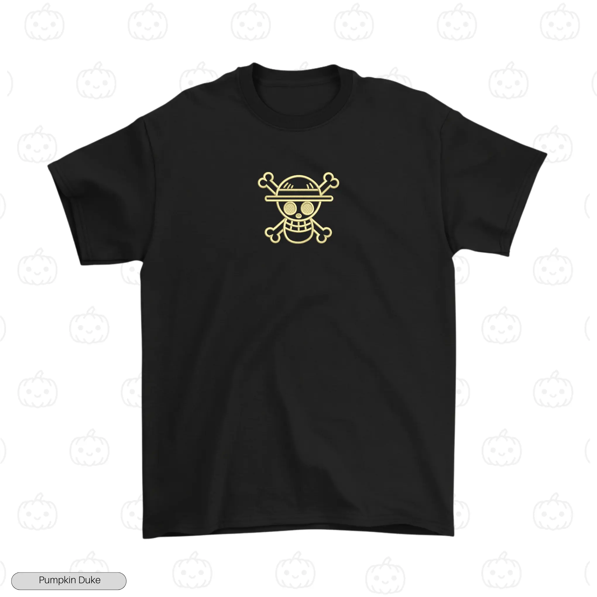Straw Hat Logo V1 Black Front Embroidery T-Shirt Straw Hat Logo V1 Embroidery T-Shirt