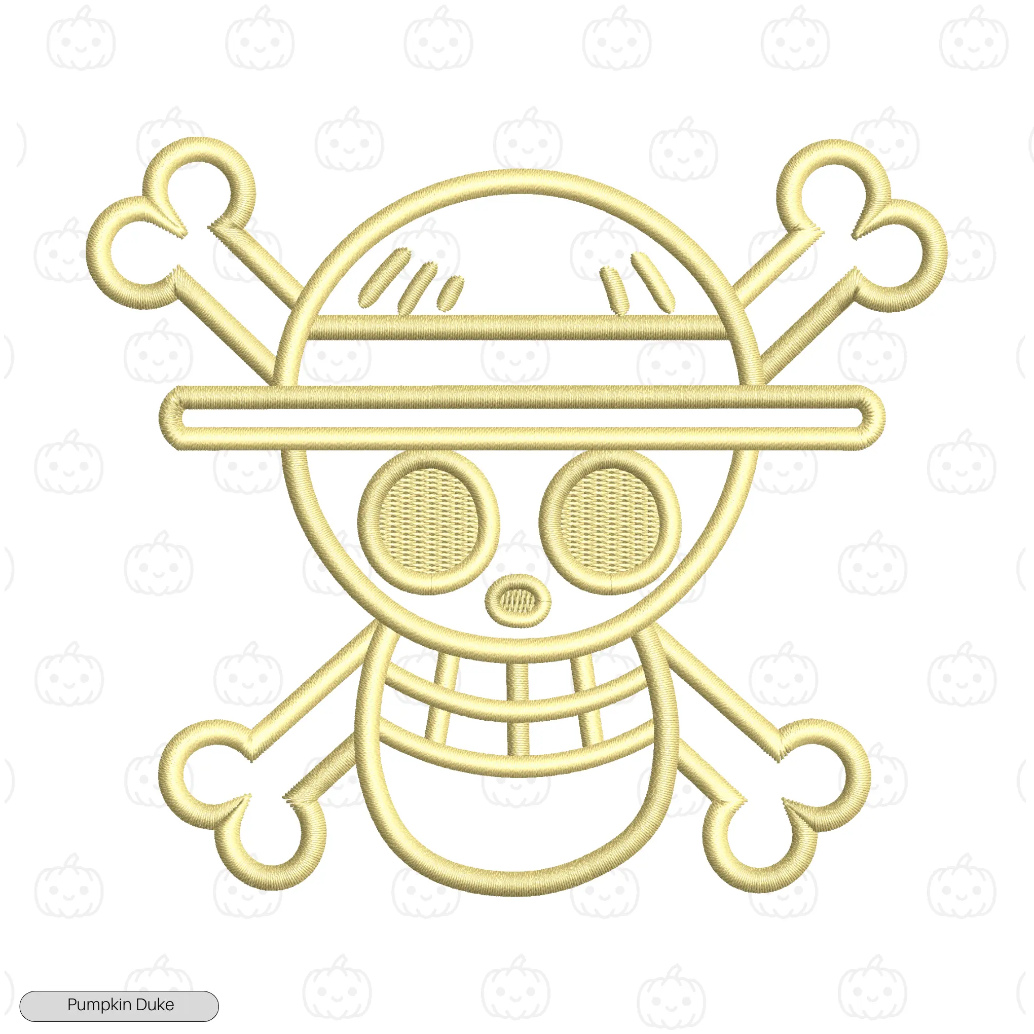 Straw Hat Logo V1 Gold Embroidery Design Straw Hat Logo V1 Embroidery T-Shirt