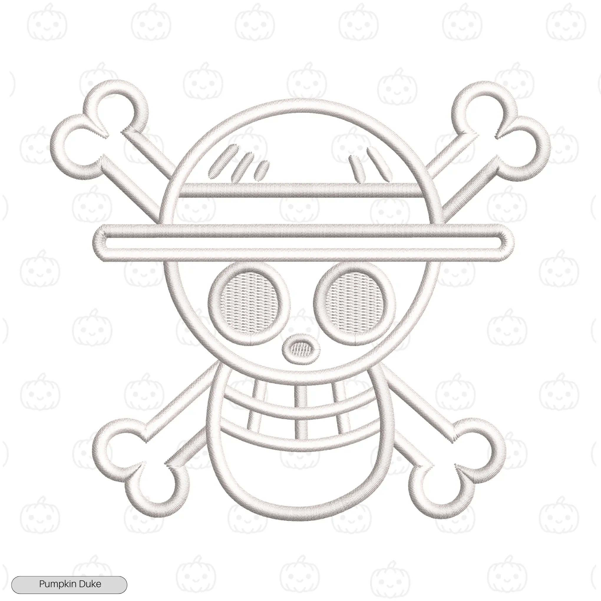 Straw Hat Logo V1 White Embroidery Design Straw Hat Logo V1 Embroidery T-Shirt