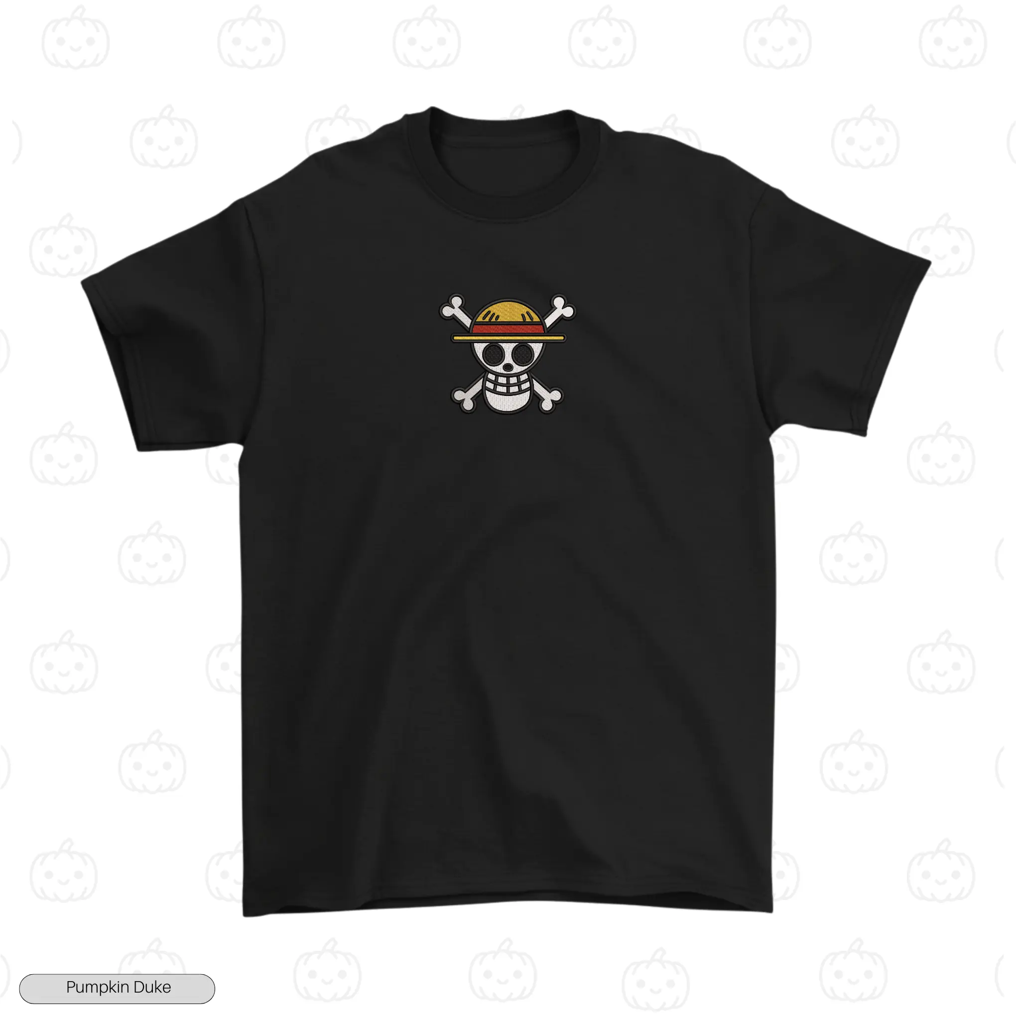 Straw Hat Logo V2 Black Front Embroidery T-Shirt Straw Hat Logo V2 Embroidery T-Shirt