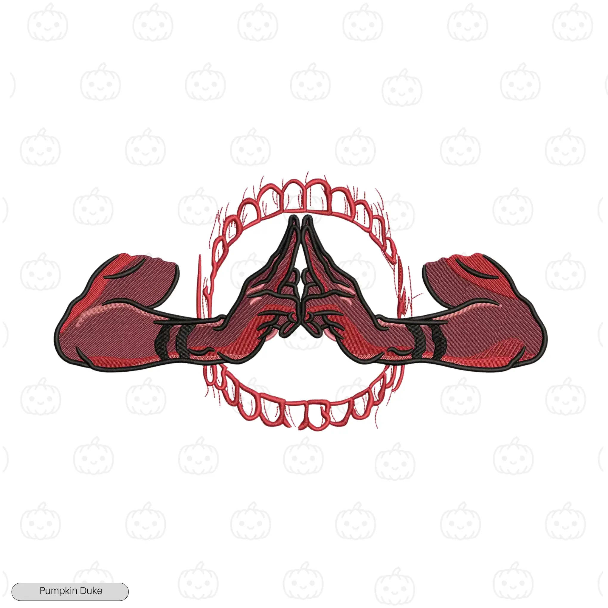 Sukuna Domain Expansion Hands Embroidery Design Sukuna Domain Expansion V1 Embroidery T-Shirt