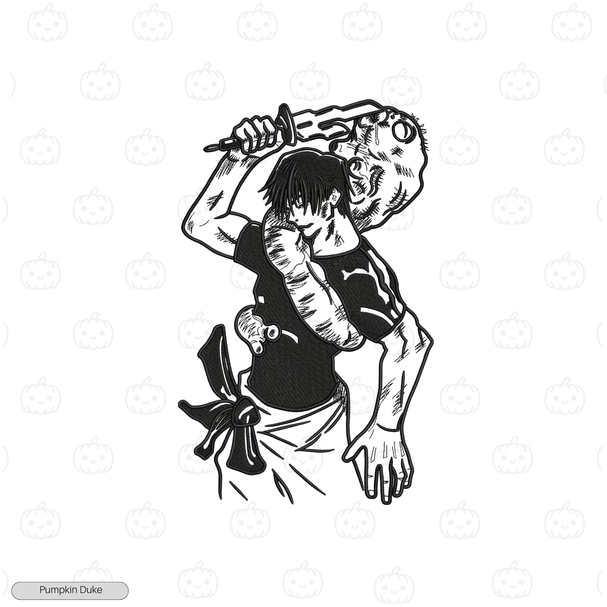 Toji Flexing Embroidery Design Toji Flexing Embroidery Sweatshirt