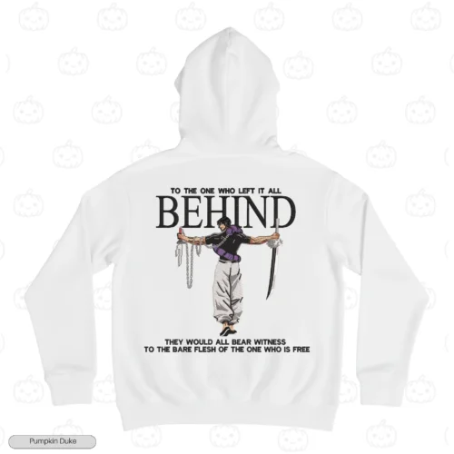 Toji The One Who Left White Back Embroidery Hoodie Toji The One Who Left It All Behind Embroidery Hoodie