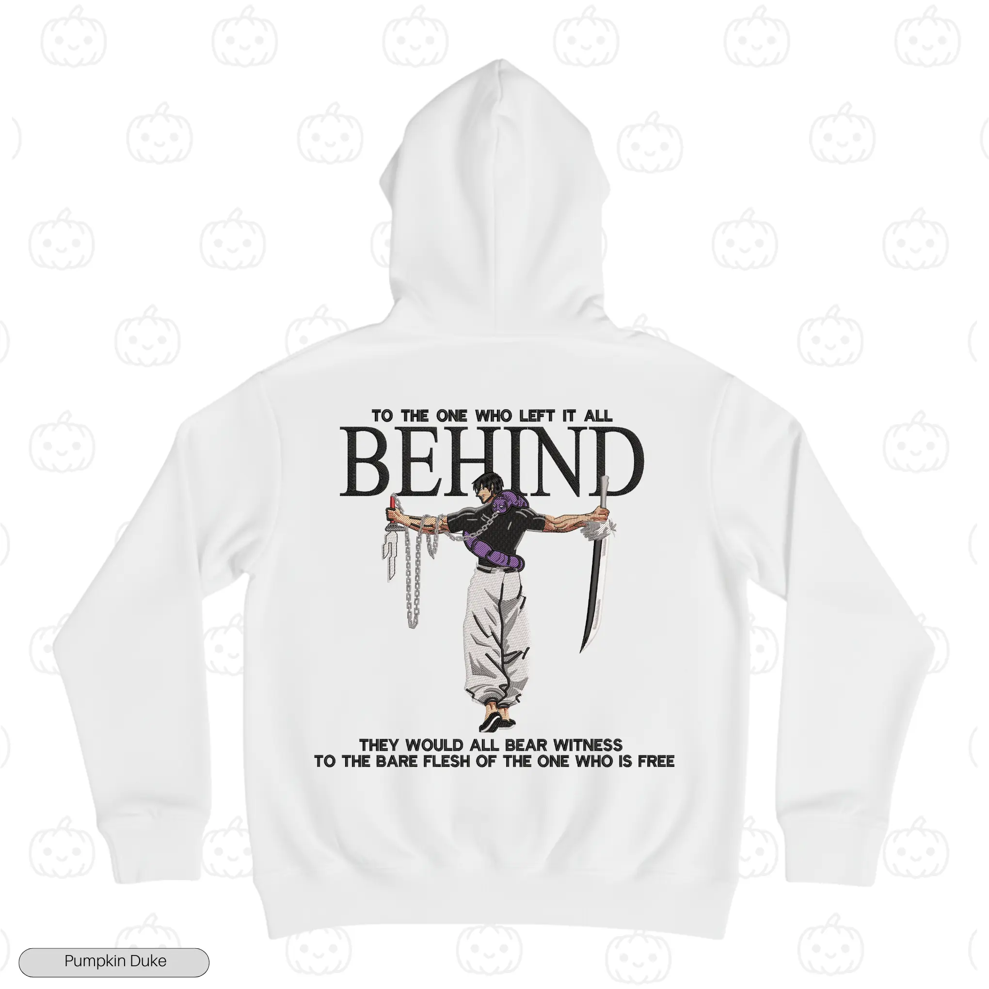 Toji The One Who Left White Back Embroidery Hoodie Toji The One Who Left It All Behind Embroidery Hoodie