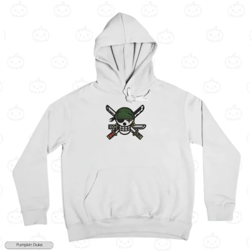 Zoro Logo V2 White Front Embroidery Hoodie Zoro Logo V2 Embroidery Hoodie