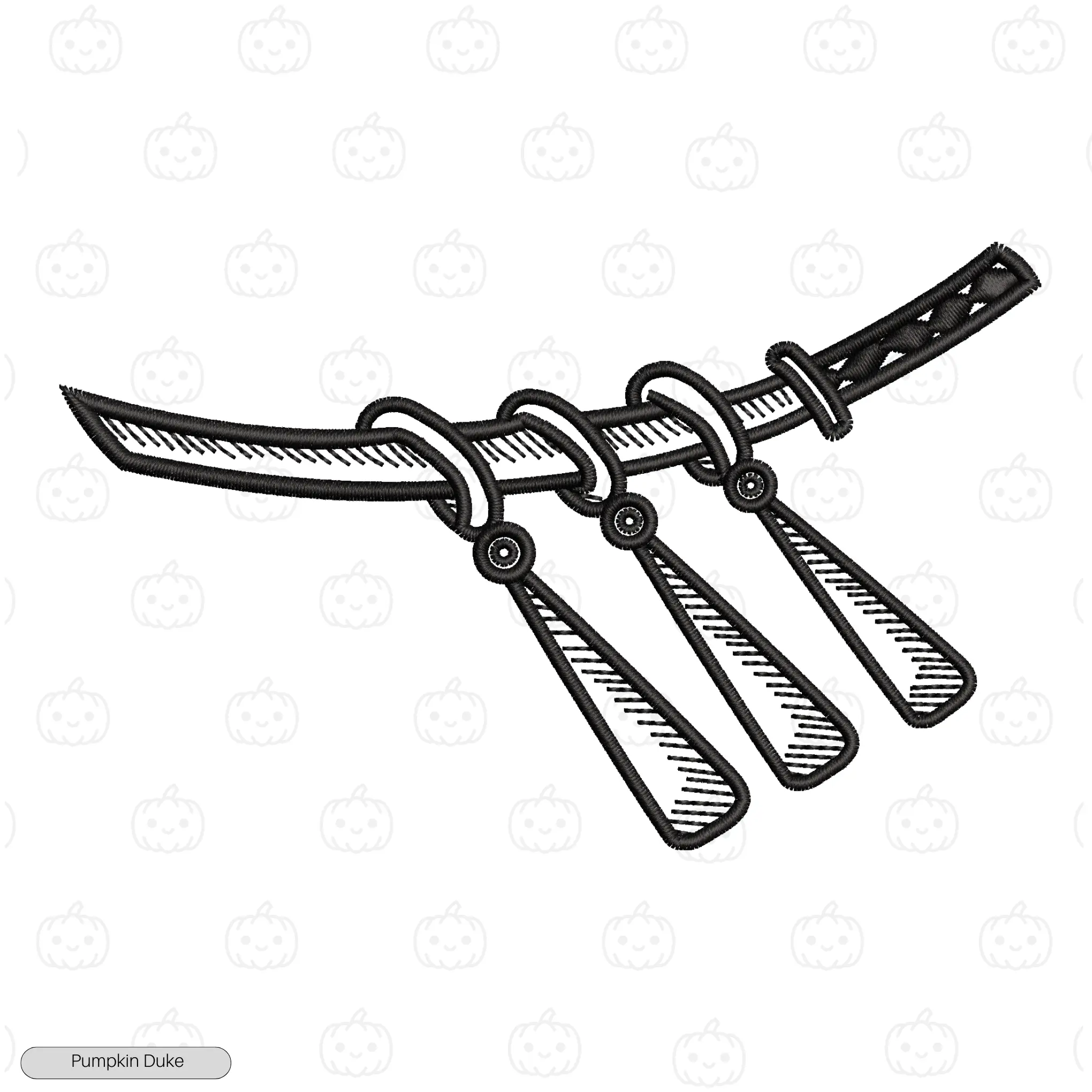 Roronoa Zoro Sword Earrings Embroidery T-Shirt