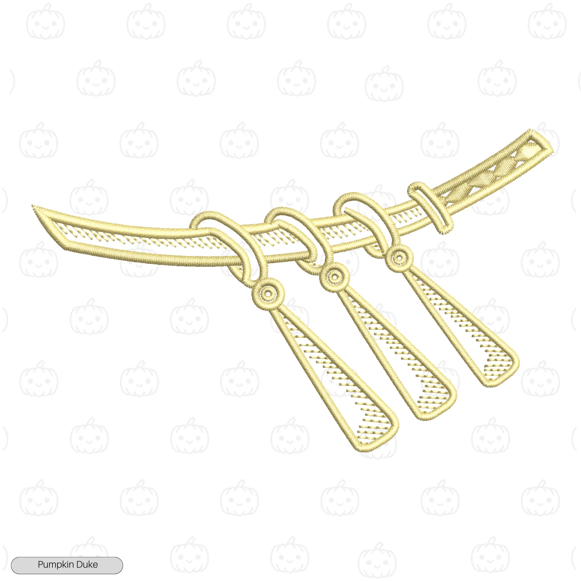 Roronoa Zoro Sword Earrings Embroidery T-Shirt