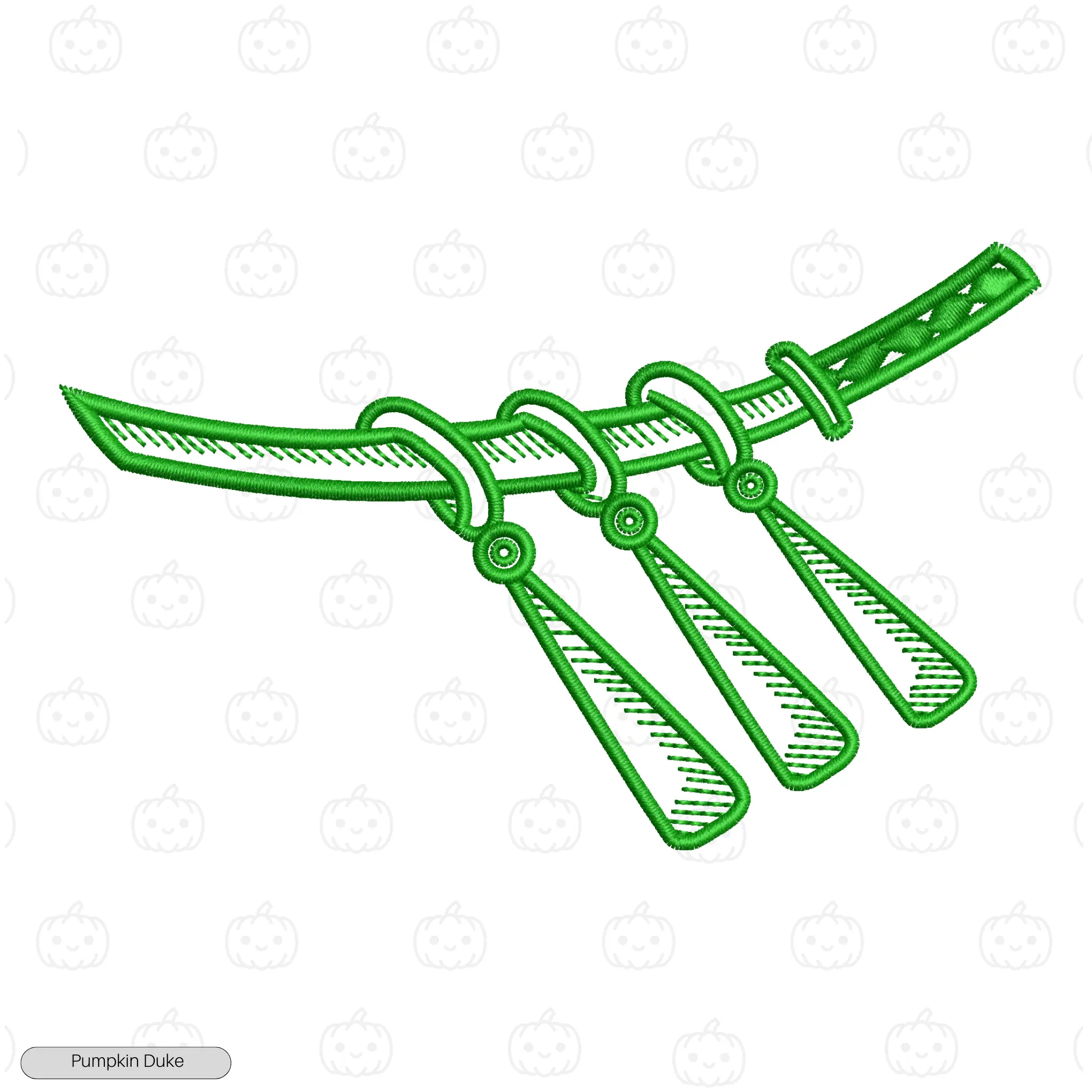 Roronoa Zoro Sword Earrings Embroidery T-Shirt