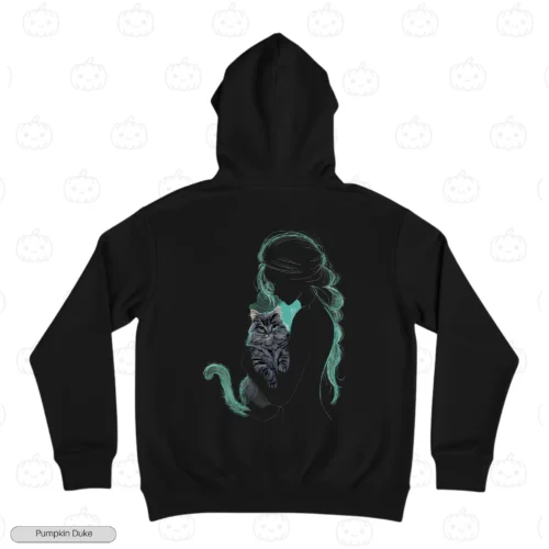 Beloved Cat Black Back Embroidery Hoodie Beloved Cat Embroidery Hoodie