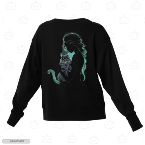 Beloved Cat Black Back Embroidery Sweatshirt Beloved Cat Embroidery Sweatshirt
