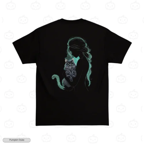 Beloved Cat Black Back Embroidery T-Shirt Beloved Cat Embroidery T-Shirt