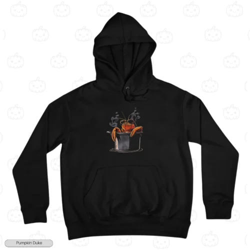 Boiled Lobster Black Front Embroidery Hoodie Boiled Lobster Embroidery Hoodie