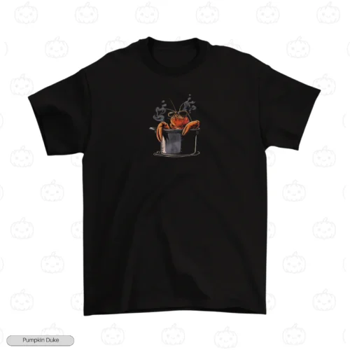 Boiled Lobster Black Front Embroidery T-Shirt Boiled Lobster Embroidery T-Shirt