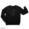 Celestial Cat Black Front Embroidery Sweatshirt Celestial Cat Embroidery Sweatshirt