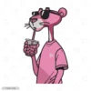 Chill Pink Panther Embroidery Hoodie