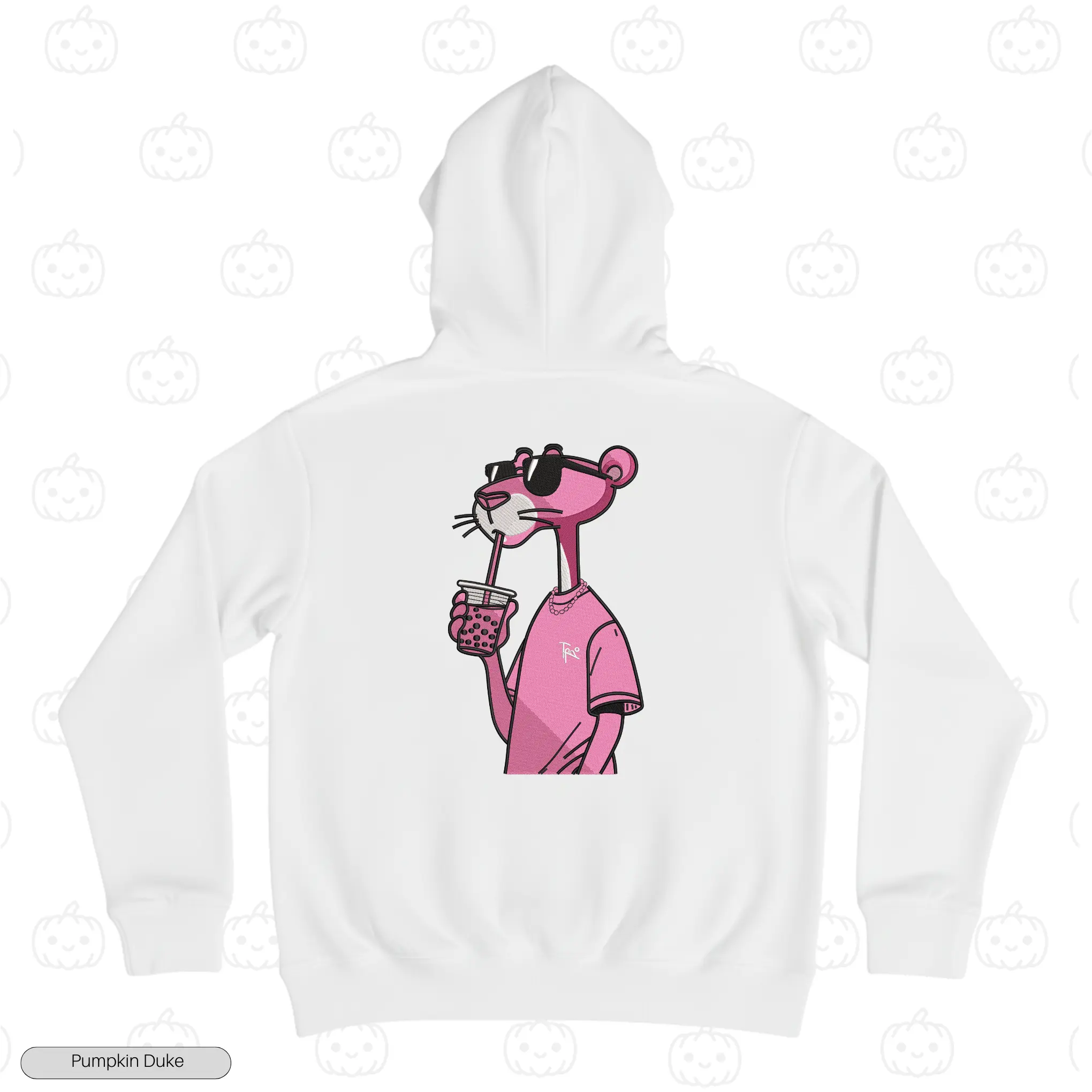 Chill Pink Panther Embroidery Hoodie