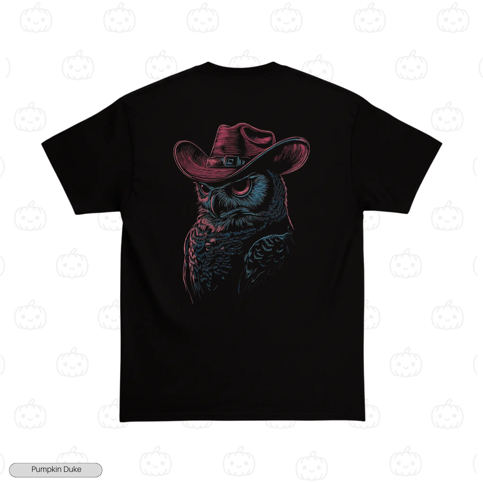 Cowboy Owl Embroidery T-Shirt