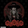 Cowboy, Pistol And Rose Embroidery T-Shirt