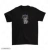 Cute Hipster Cat Black Front Embroidery T-Shirt Cute Hipster Cat Embroidery T-Shirt