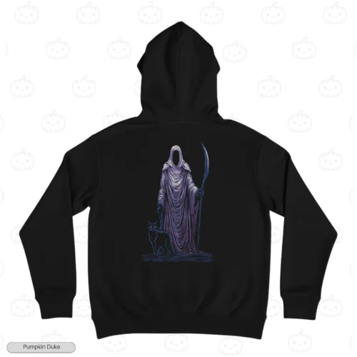 Dark Reaper With Cat Embroidery Hoodie