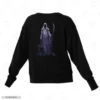 Dark Reaper With Cat Embroidery Sweatshirt