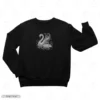 Elegant White Swan Embroidery Sweatshirt