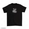 Elegant White Swan Black Front Embroidery T-Shirt Elegant White Swan Embroidery T-Shirt